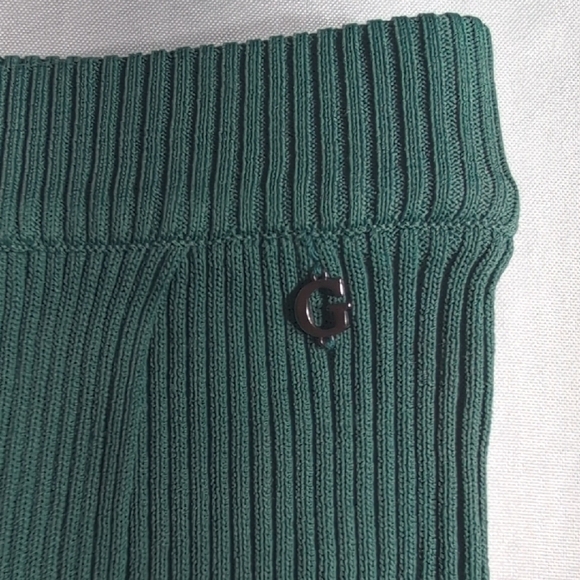 Guess Green Maxi Pencil Skirt with Ribbed Slit - Picture 3 of 8